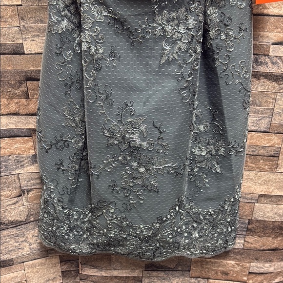 Monique Lhuillier Charcoal Embellished Backless Dress - Picture 8 of 9